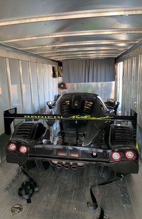 I was most lucky that this carrier was in the area and he has shipped cars for the Radical dealer and out of the two bays he has one for my RXC