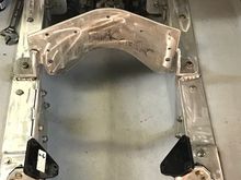 Fabrication using 10mm angle/plate along stringers and mounts to pick up the mercruiser saddle mount