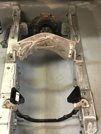 Fabrication using 10mm angle/plate along stringers and mounts to pick up the mercruiser saddle mount