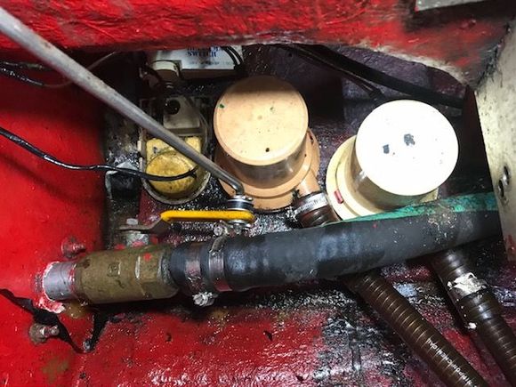 One of the old bilge pumps was still working before removing