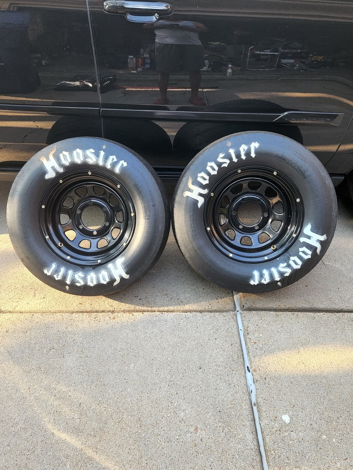 Hoosier 28/1015 Drag Slicks wheelset like New