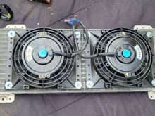 Dual 6" fans mounted using 2.5" screws, didn't trust plactic zips that came with. 
