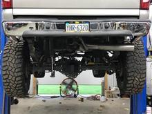 4 inch tail pipe, sectioned to fit nice.