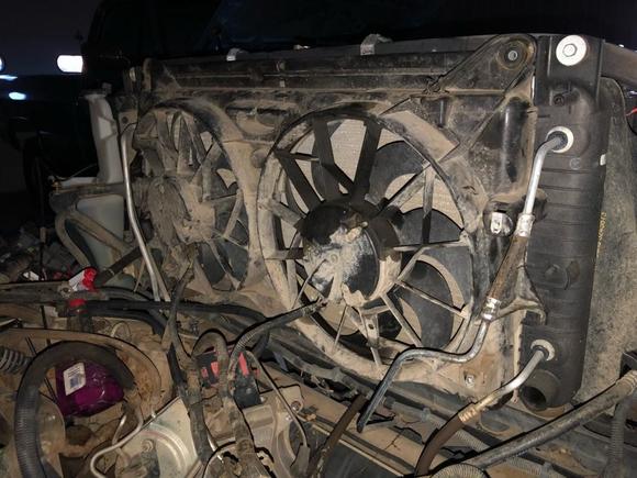 Junkyard electric fans.