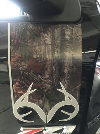 So am much as i dislike the mechanical side of the 2014 and up trucks i found one that may make me get one.... Realtree edition!!! However until i get some other stuff taken care of that isnt going to happen.... So in the meantime i had the guy that does  all the graphics at work make a set similar to the door graphics but in a slightly different realtree pattern...
