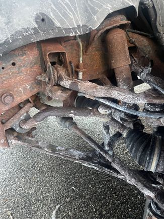Front suspension … not looking forward to this project at all… but it’s almost all coming out.