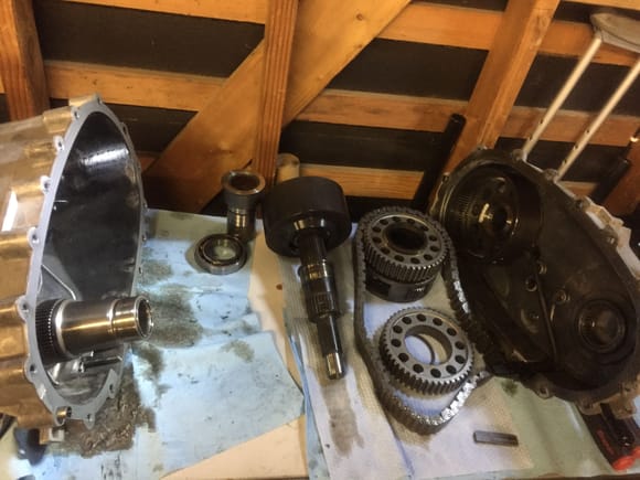 Tore down the np149 and sent the input shaft to TIme2Kill Tim for the 80e re-spline treatment.  Ordering new bearings, seals, case saver, chain and filter for the assembly.