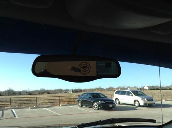 Rear view mirror with temp and compass. My first mod on this truck.