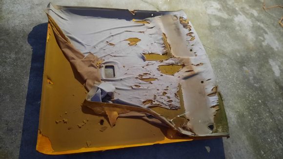 The headliner and the fabric had damage, cleaned it a gently as i could.  After about 2 hours of gentle pulling and brushing i got it all cleared off.