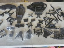 Lots of Traxxas spare parts, I used to make a lot of Frankenstein bashers out of all the mix & Match stuff. 
