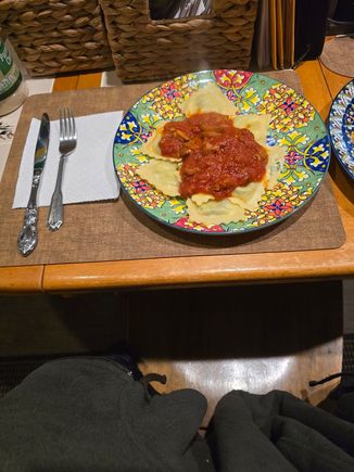 Ricotta and sausage ravioli