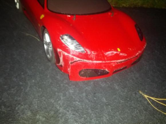 after a bit of crashing (no foam bumper underneath!)