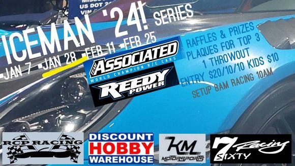 RCP Racing 2024 Winter series is here! 🤟
All 1/10 scale on-road,  M-chassis, & Euro truck racing.⚡️⚡️⚡️
2085 Montiel rd San Marcos Ca 🏁🏁🏁🏁

https://docs.google.com/document/d/1TsWajY3dbscxJBmOgLo2Bxdj_vi3uf1dI3vzY2J5crU/edit?usp=drivesdk
