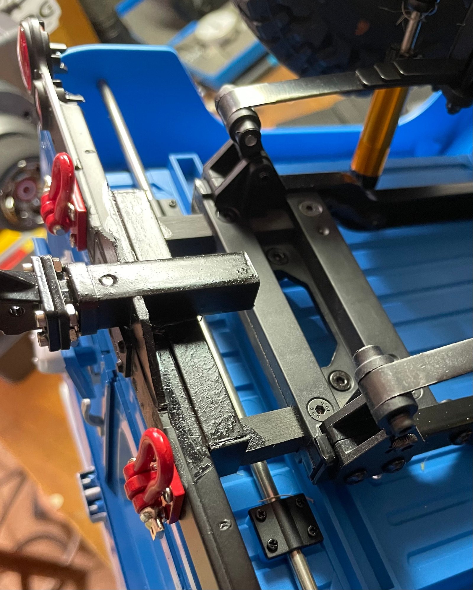 Shows the hitch mount. It's all styrene but very solid. 