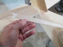 Time to build the dorsal fin.  It all starts by cutting out 1/16" sheet balsa to create the dorsal fin base.