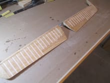 The elevator corrugations have been all cut.  Time to apply the filler to get that convex shape as I did on the flaps and ailerons...
