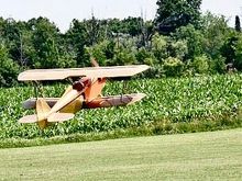 Scratch built Smith Miniplane. Powered very well by a recently serviced Saito FA300T, now running on BOTH cylinders!