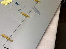 Test fitting of hinges - see text