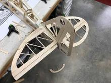 Unfortunately, while checking pushrod interference I forget that the control surfaces themselves might be clashing. Here's the result.