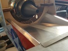 Flashing metal used and will be two piece rear cover.  The rear bottom cover plate fits without having to cut out for the engine.