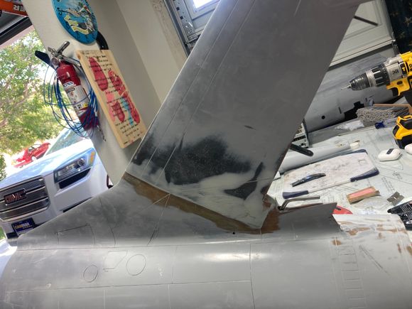 Base of the fin with the Dolphin Glaze to get the width at the bottom right