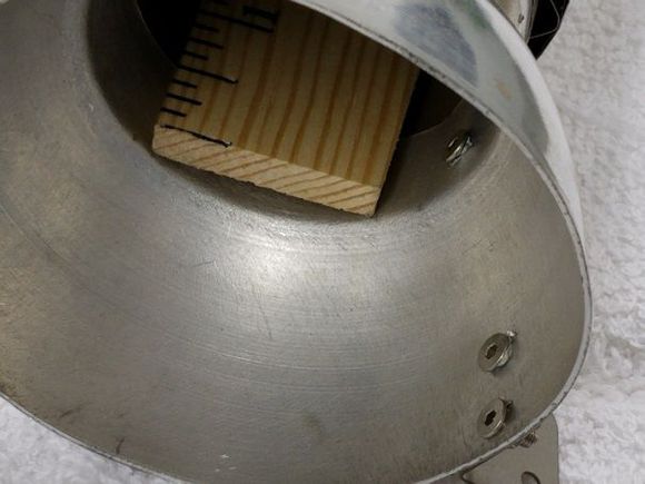 This is where the measurement should start, right at the opening of the pipe, no bell mouth.