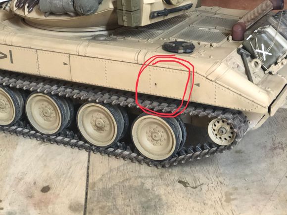 I added a small hole in the battery/control access plate to allow me to turn the tank on and off without have to repeatedly remove the access plate. On a “green” tank it would be far less noticeable. 