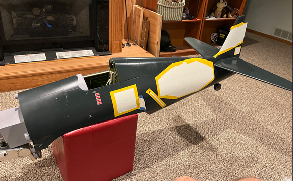 Fuselage masking removed; template masks come off tomorrow.