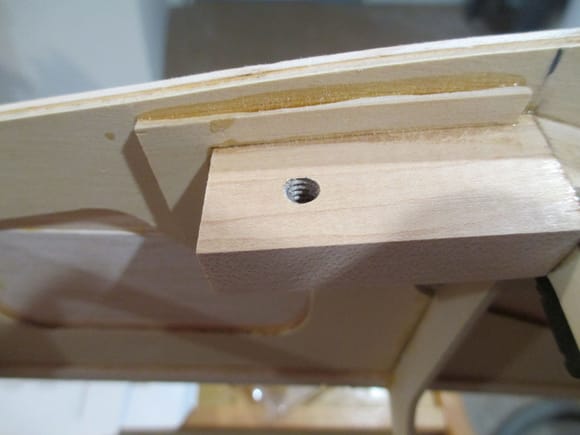 Close-up of the wood treads after tapping.