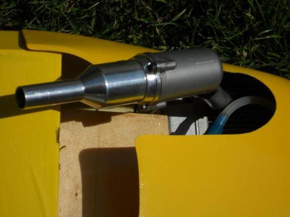 YS Ray Gun muffler with added volume and area created by an extended tail piece 