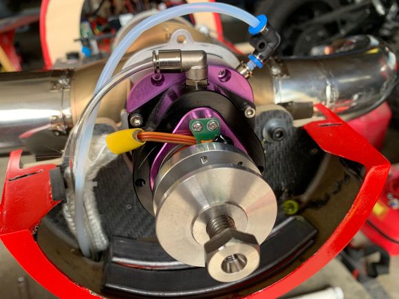 Jetcat SPT10 installation. Duck decoy weights in bottom of nose to adjust CG. As per Danny Diaz helpful recommendations ran all lines underneath and shielded with fiberglass heat shields from McMaster and also wrapped those aluminum tape. 