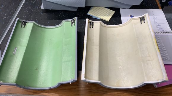 New hatch on left.  Old hatch on the right.  Big weight differences between the 2 kits.