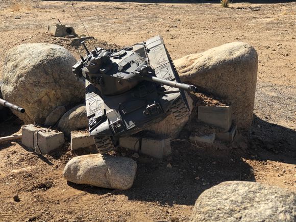 T84 showing reasonable control on "rock crawl" test obstacle. 