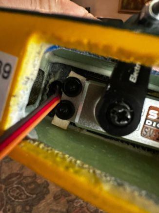 Elevator servo installed, needed 4mm spacers
