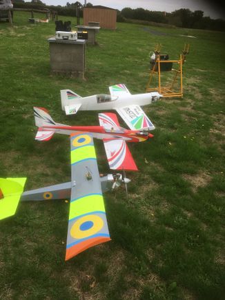 Baron, Calmato and Mystic wait for their turn in the air.