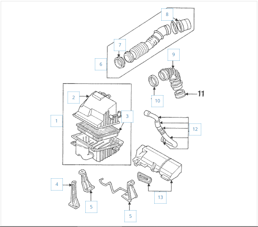 Engine - Intake/Fuel - WTB: OEM air intake box parts/hoses (see diagram) - New or Used - 1993 to 1995 Mazda RX-7 - Tampa, FL 33647, United States