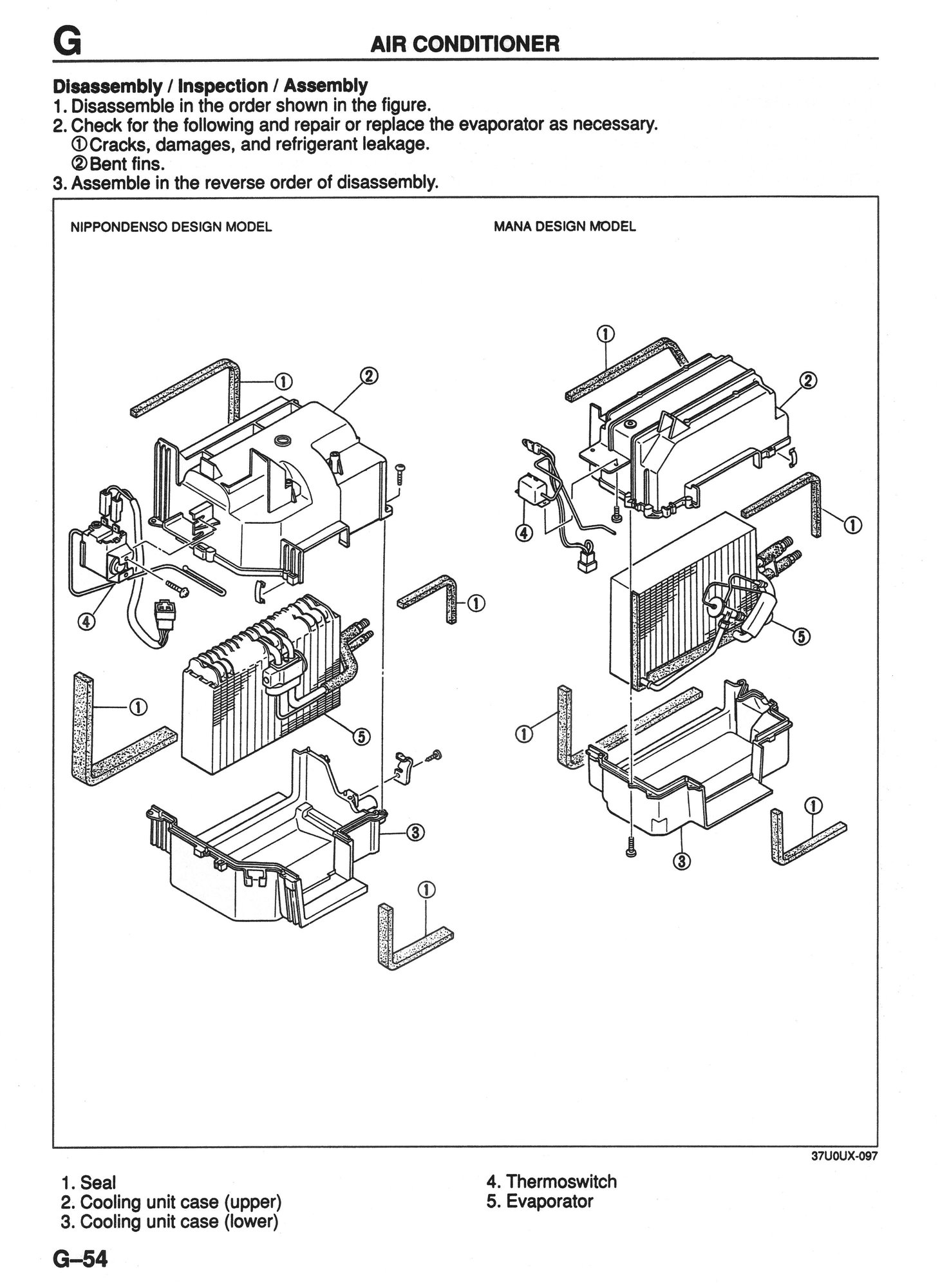 Diagram of both the Nippondenso and Mana evaporators