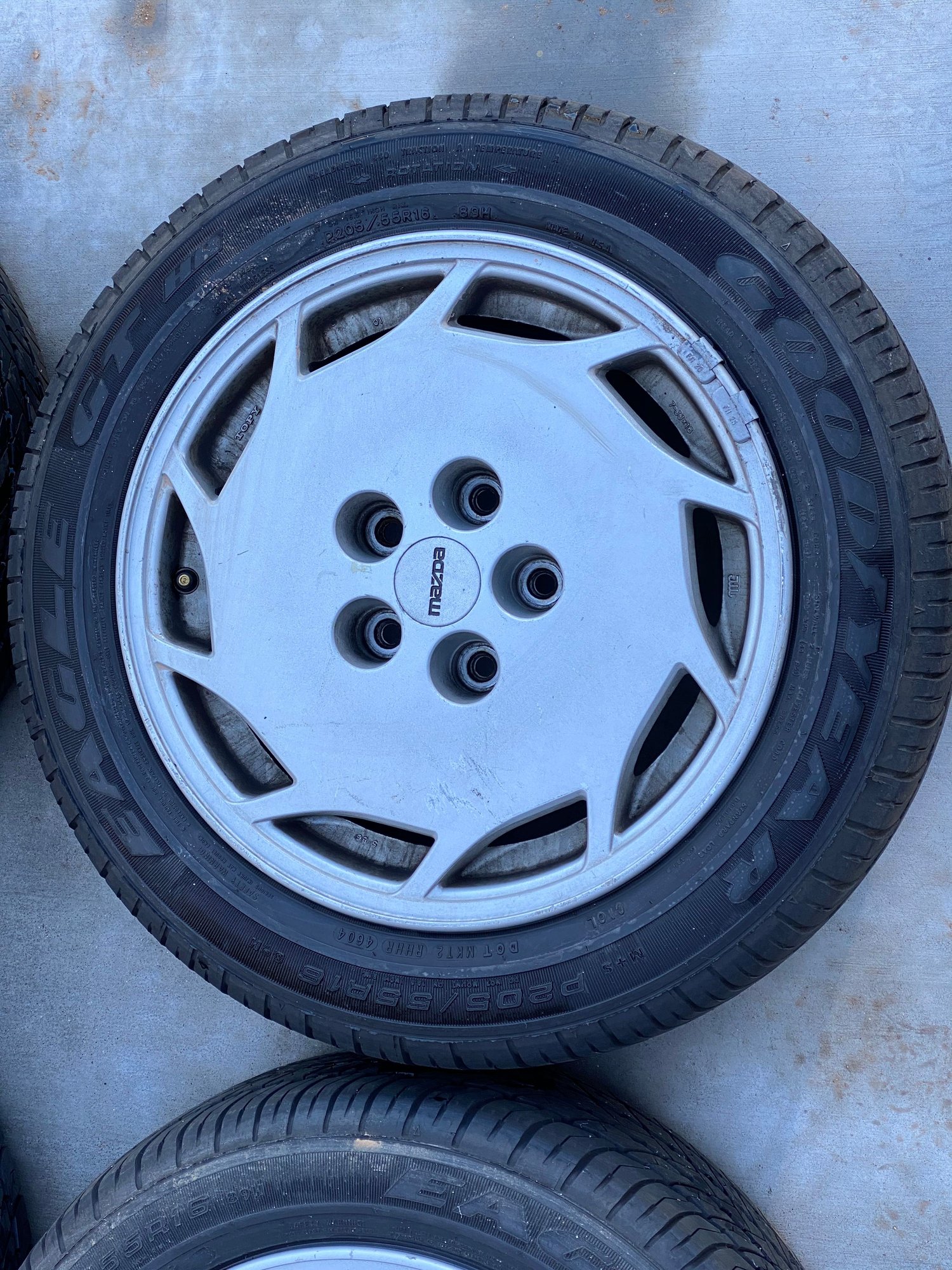 Wheels and Tires/Axles - OEM RX7 Sawblade Wheels and Goodyear Tires - Used - 1986 to 1989 Mazda RX-7 - Maricopa, AZ 85138, United States