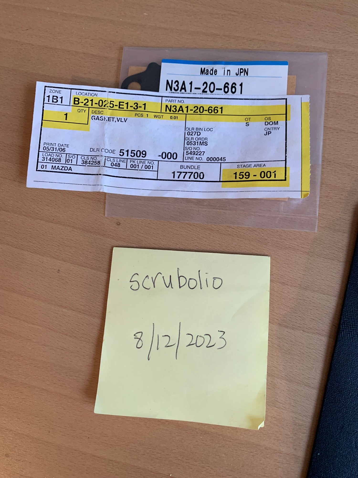 1994 Mazda RX-7 - NEW OEM Air Control Valve Gasket (N3A1-20-661) - Engine - Intake/Fuel - $15 - Apex, NC 27502, United States