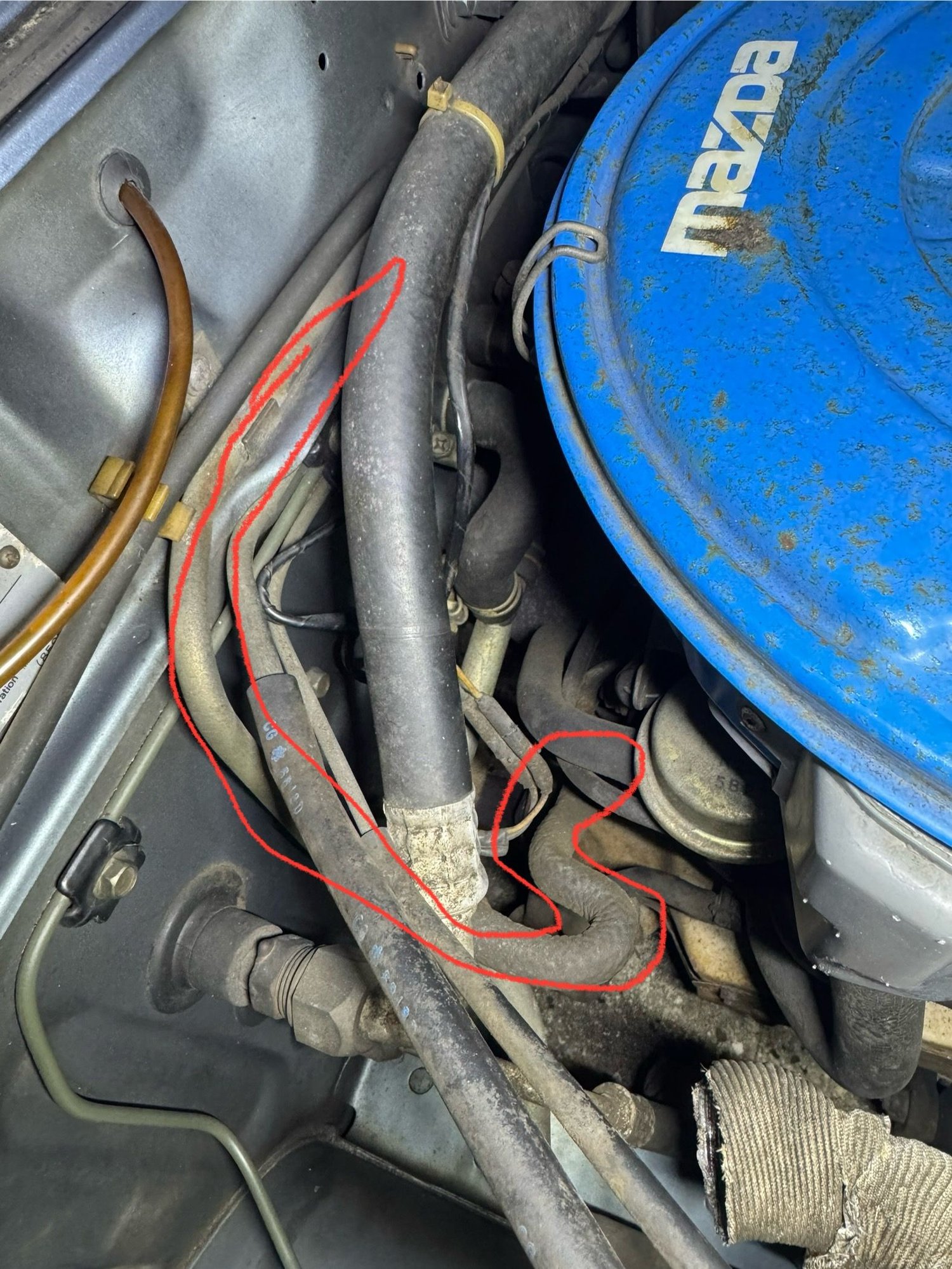 Brake booster line that goes into the big outlet.