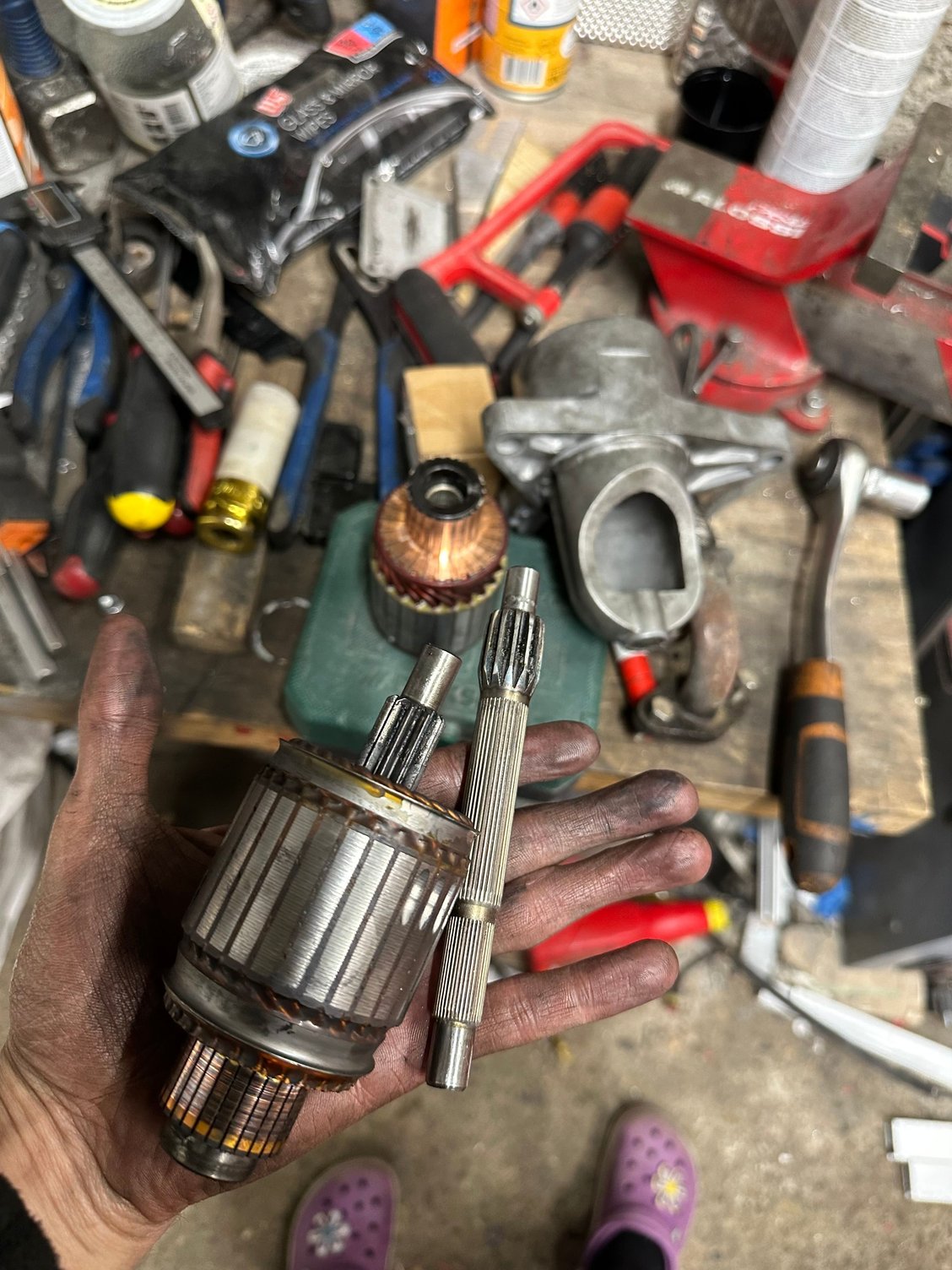 Diameter of this piece, shaft, is different between RX8 and my OEM FC starer. RX8 one is larger and wont fit in the gear