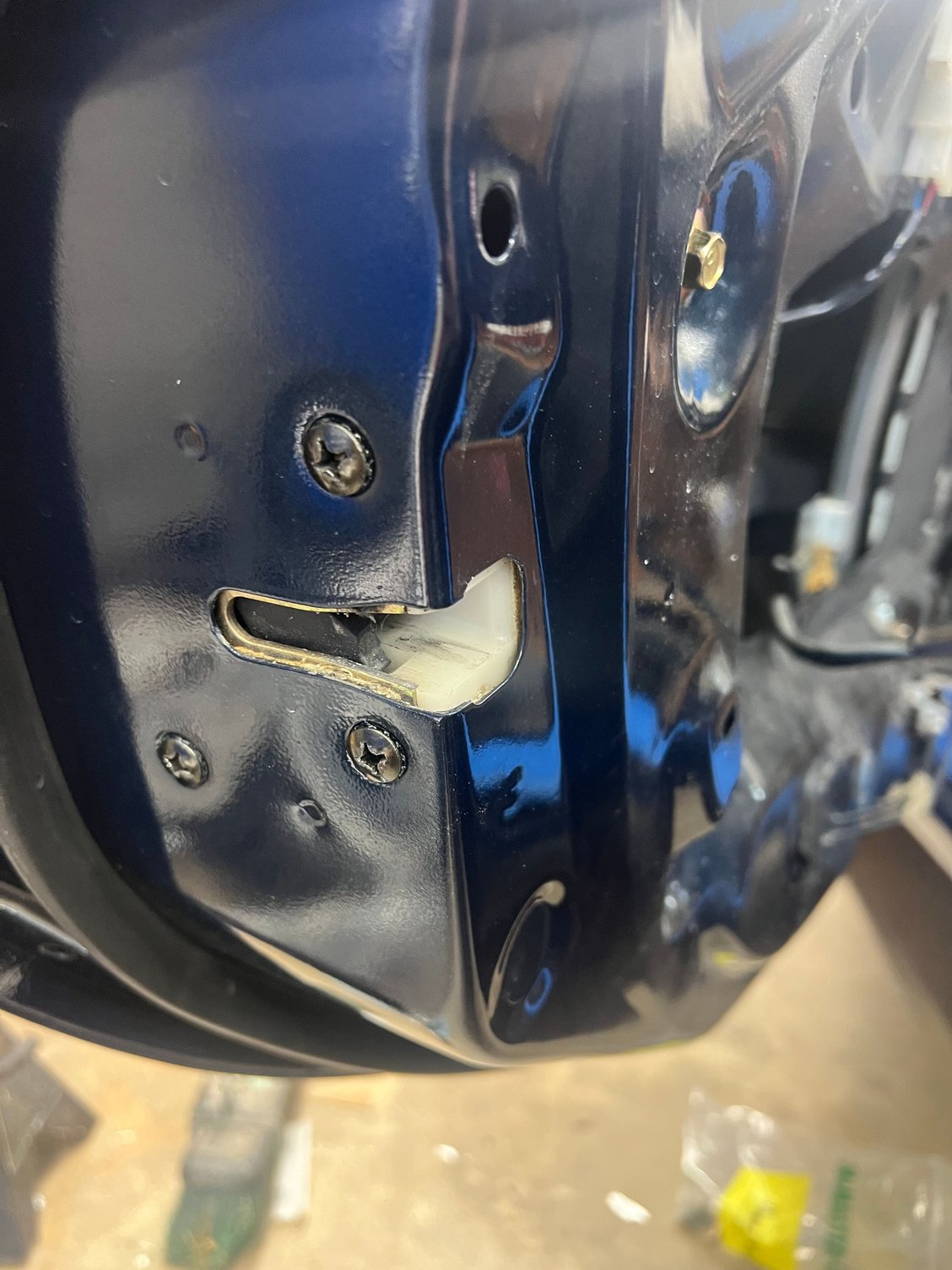 Latch and cables bolted in 