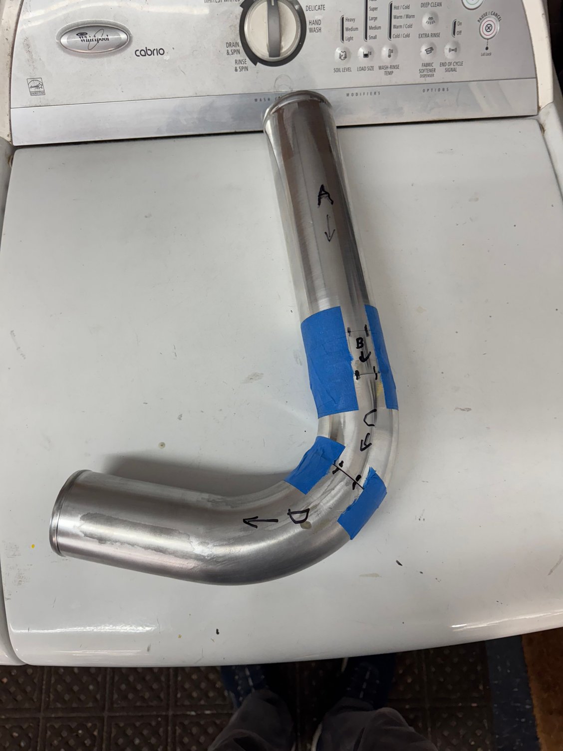 Pipe marked up for the welder