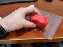 After messing around with cutting templates i grabbed the kids playdoh..  Pushed it in..  Shaped it..  Measured and drew in solidworks..
