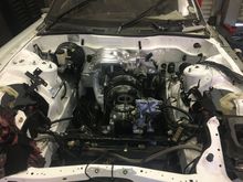 Engine bay is also slowly comming together .Still have the old UIM and LIM fitted as a mock-up . All brackets are powder coated and cleaned to look like new 