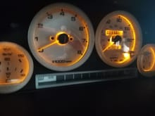 Stock gauge illumination replaced with amber LEDs.