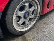 Dirty wheel after my incident on the Skyway.