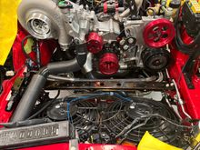 I’ve installed an Earl oil thermostat to accompany the dual oil coolers to keep the system operating at optimal temperatures. Performance World 10AN stainless braided hoses and fittings 