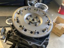 ORC flywheel & clutch setup (clutch not installed atm)