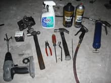 rebuilt caliper and tools